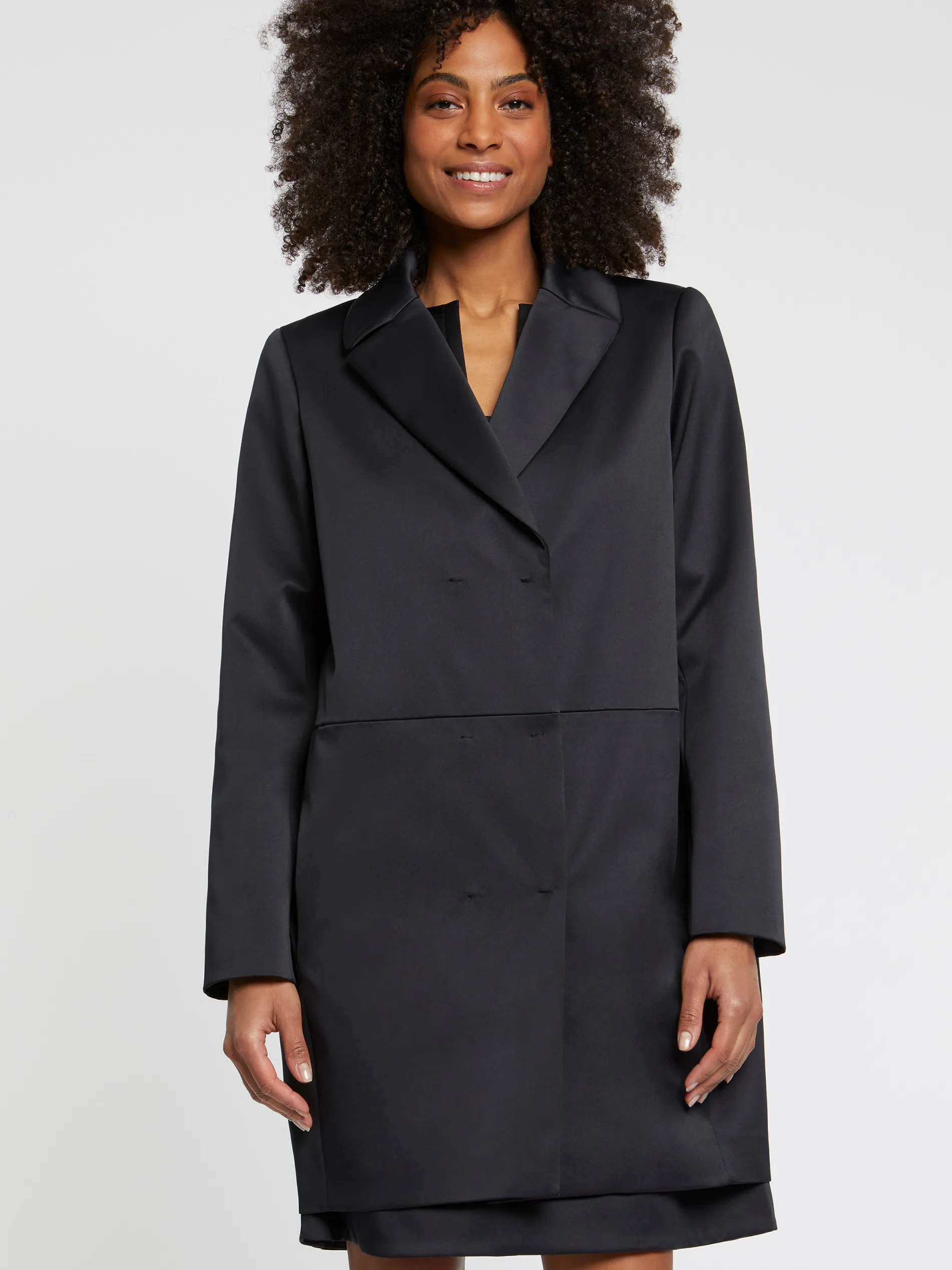 Paule Ka Manteau Droit En Satin Duchesse<Femme Manteaux