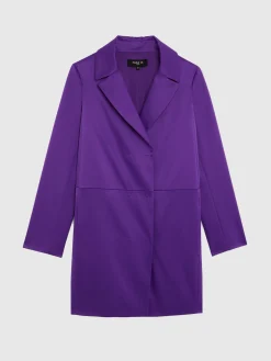 Paule Ka Manteau Droit En Satin Duchesse<Femme Manteaux