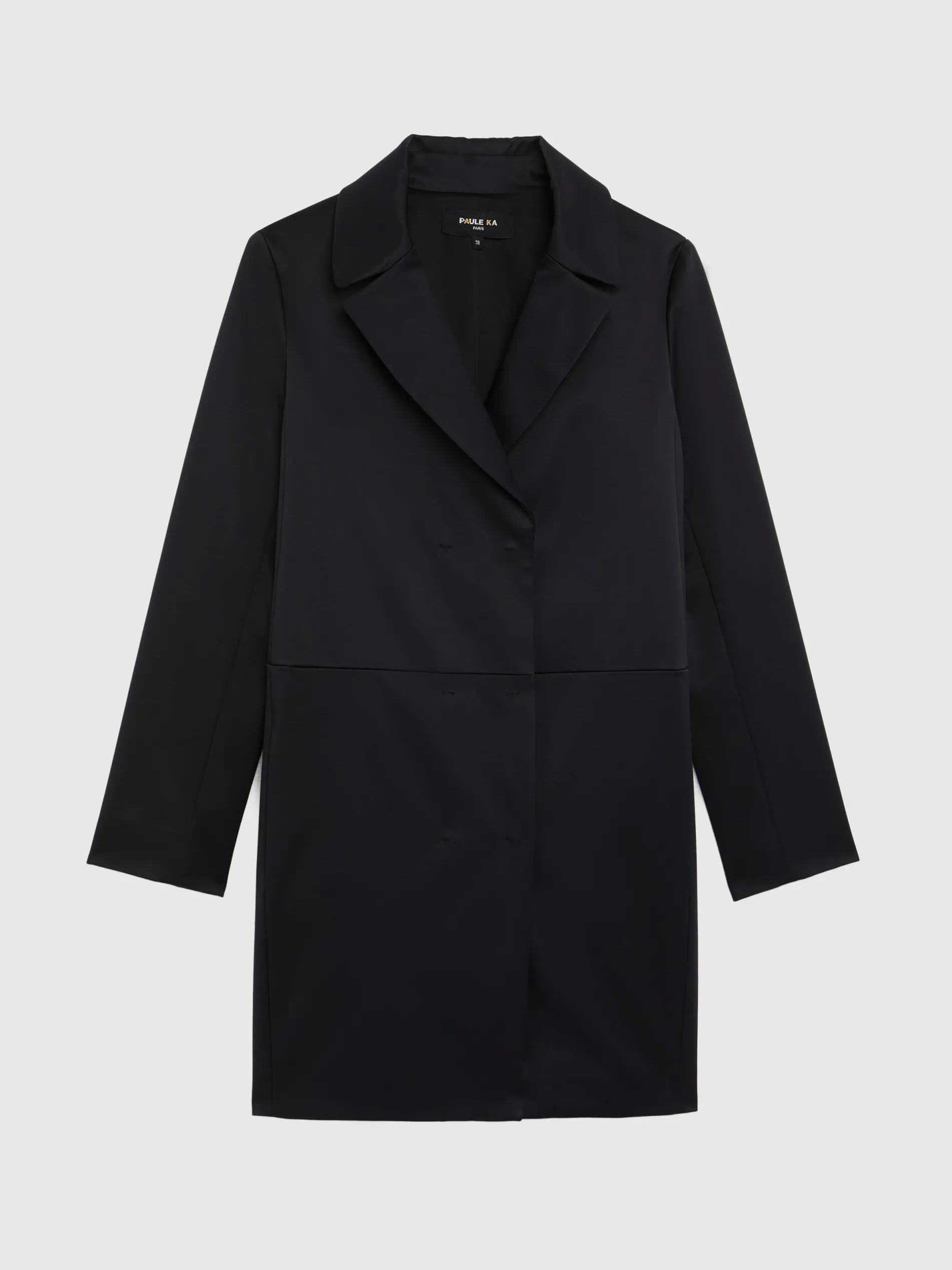 Paule Ka Manteau Droit En Satin Duchesse<Femme Manteaux
