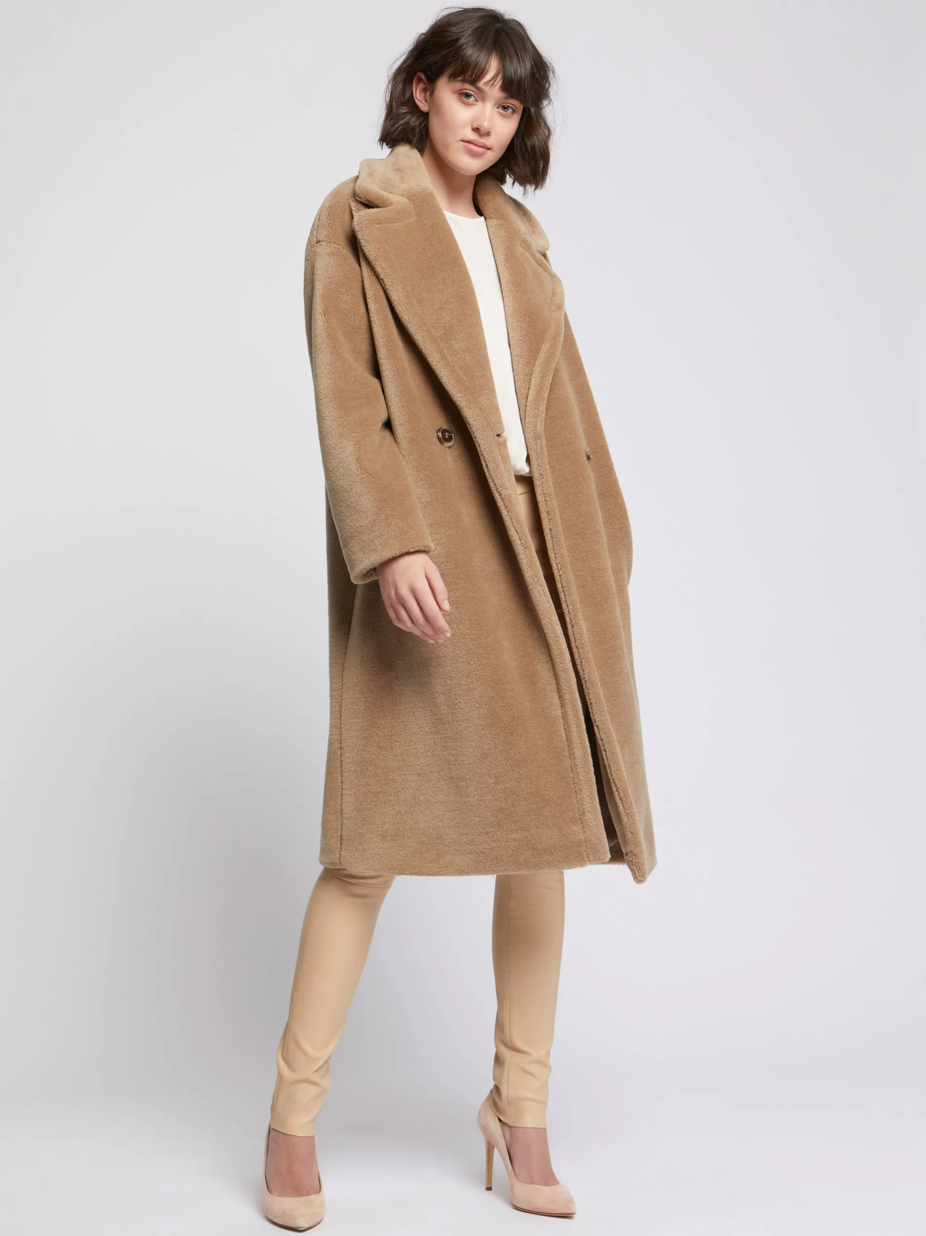 Paule Ka Manteau Long En Laine Bouclee<Femme Manteaux