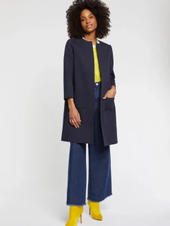Paule Ka Manteau Mi-Long En Jacquard Plumetis<Femme Manteaux