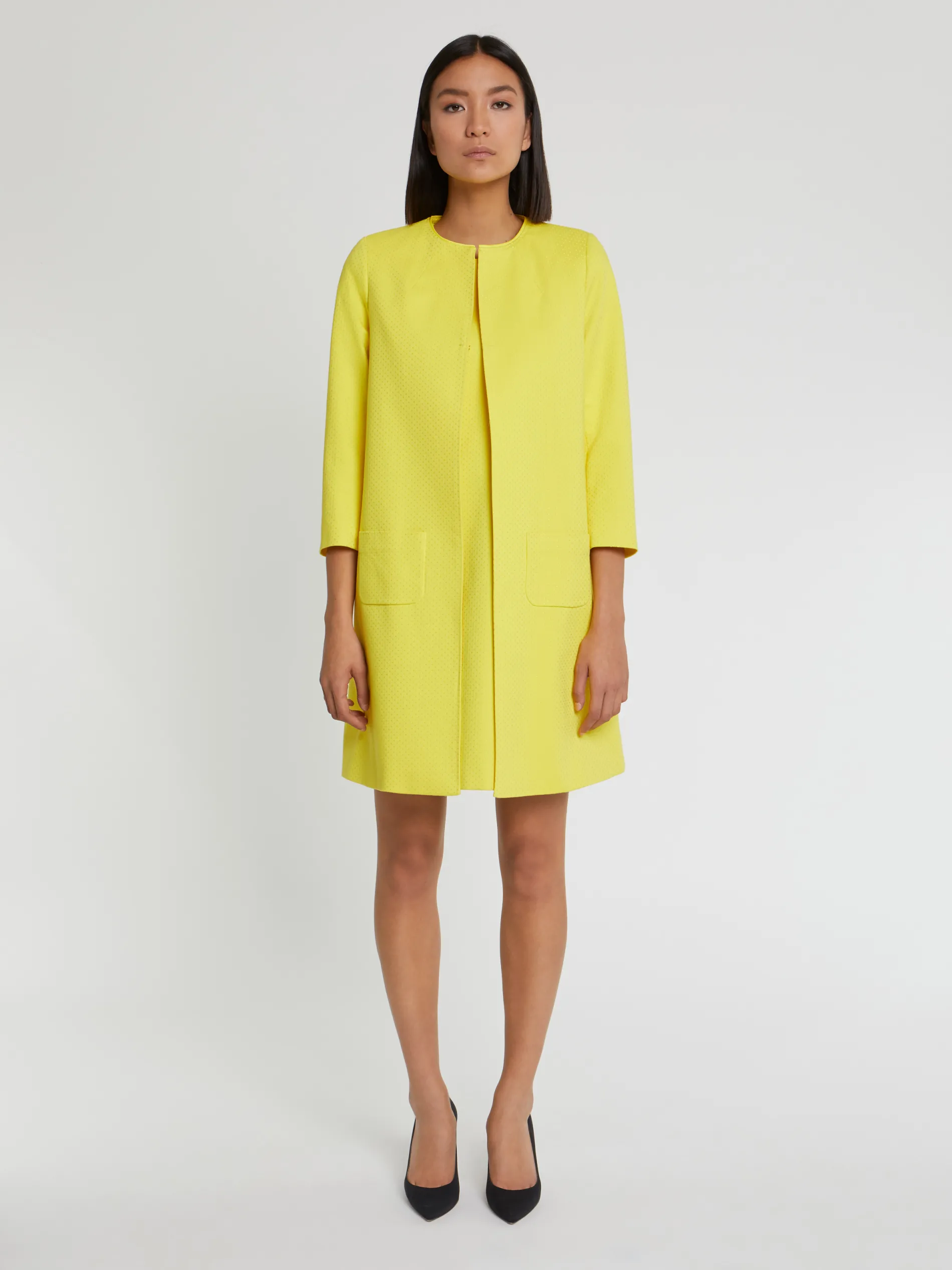 Paule Ka Manteau Mi-Long En Jacquard Plumetis<Femme Manteaux