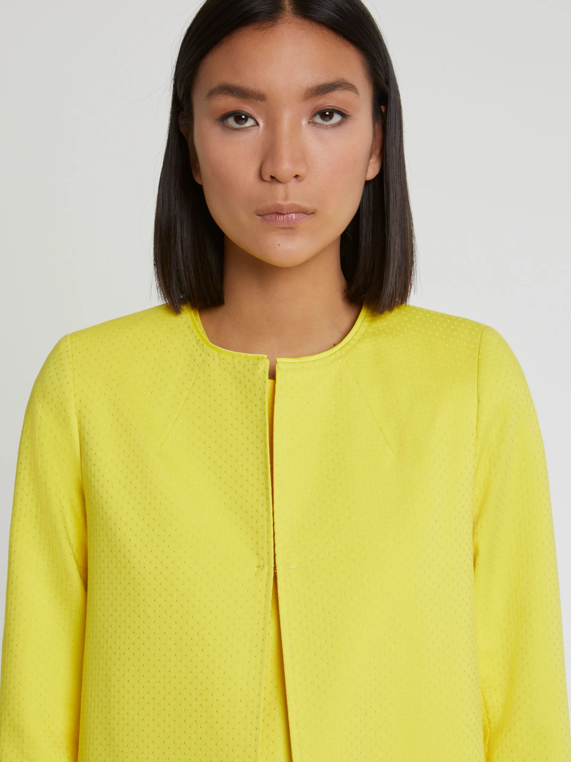 Paule Ka Manteau Mi-Long En Jacquard Plumetis<Femme Manteaux