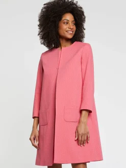 Paule Ka Manteau Mi-Long En Jacquard Plumetis<Femme Manteaux
