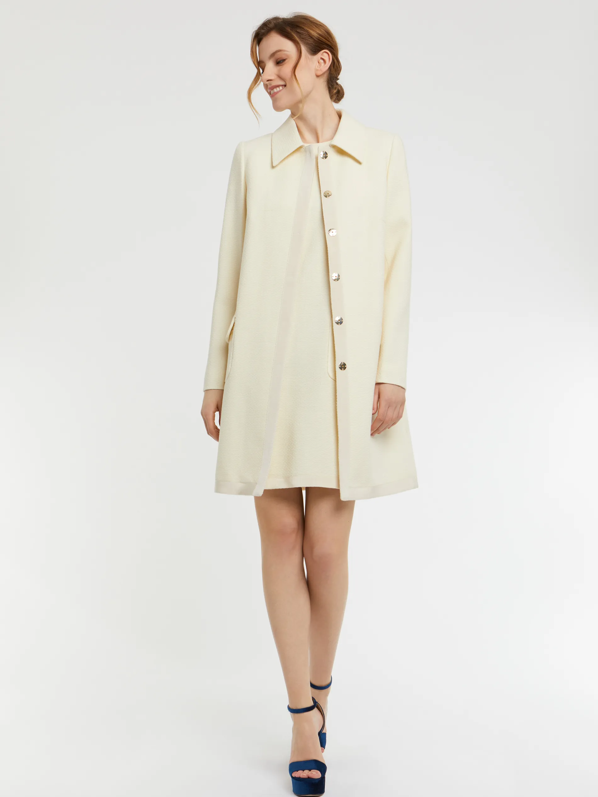 Paule Ka Manteau Mi-Long En Laine Et Ruban<Femme Manteaux