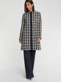 Paule Ka Manteau Mi-Long En Tweed Pied-De-Coq<Femme Manteaux