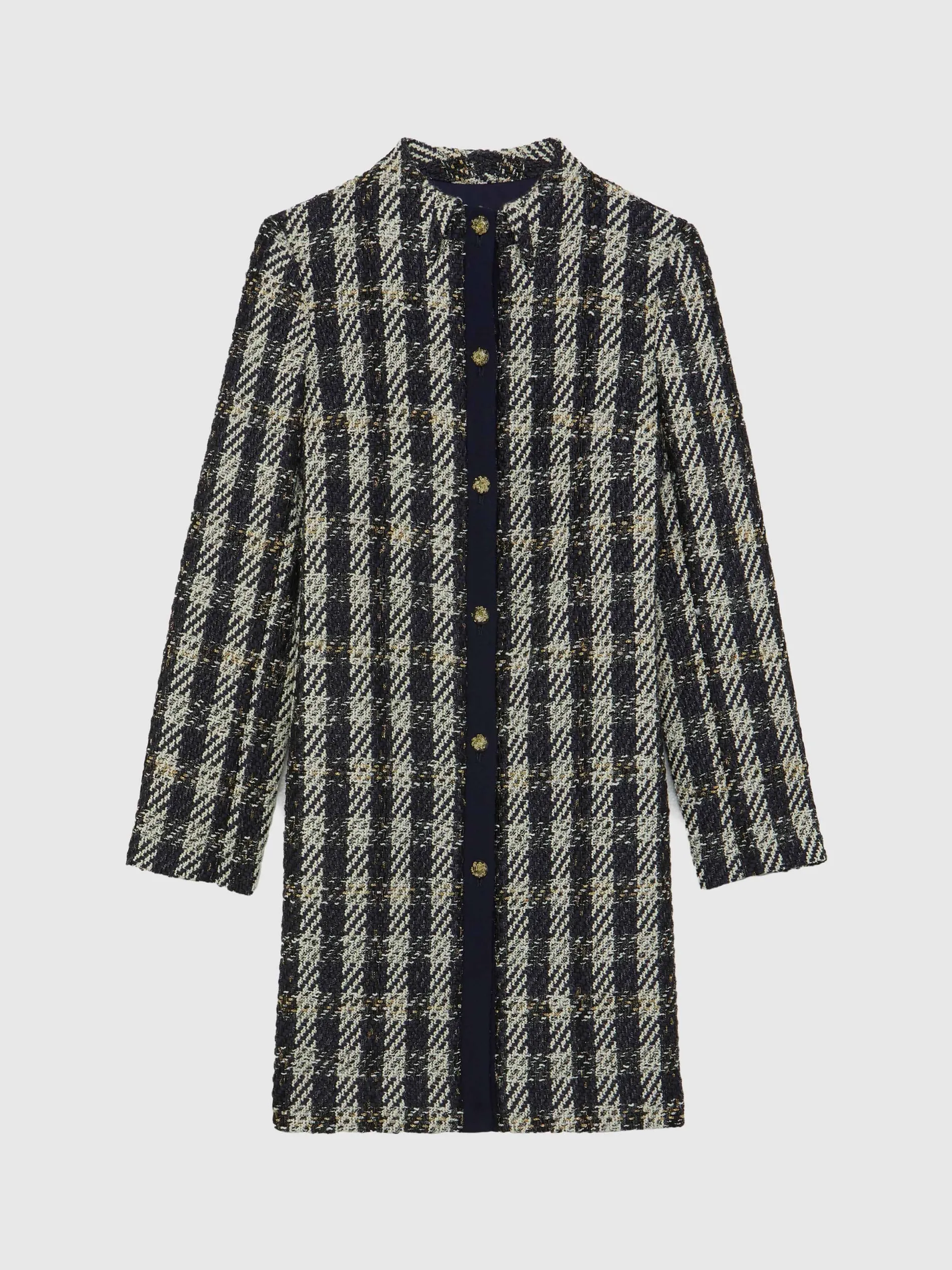 Paule Ka Manteau Mi-Long En Tweed Pied-De-Coq<Femme Manteaux