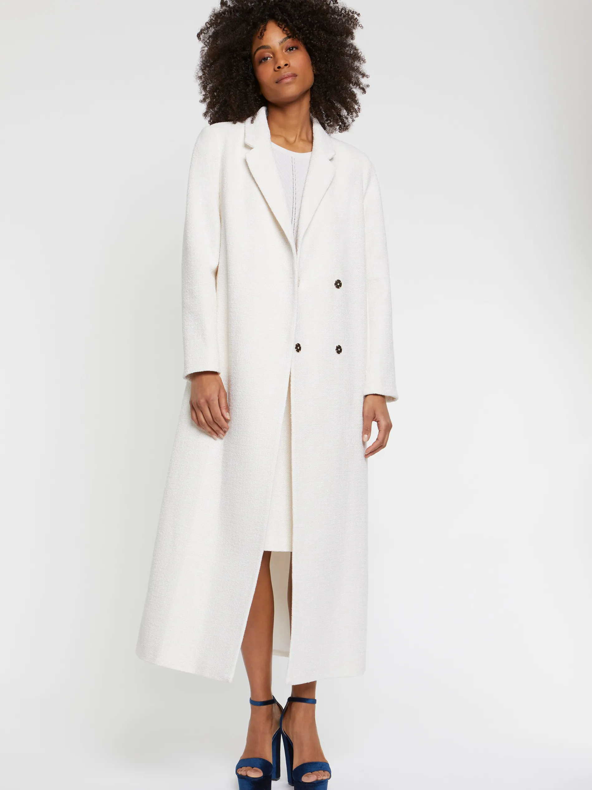 Paule Ka Manteau Ultra Long En Tweed<Femme Manteaux