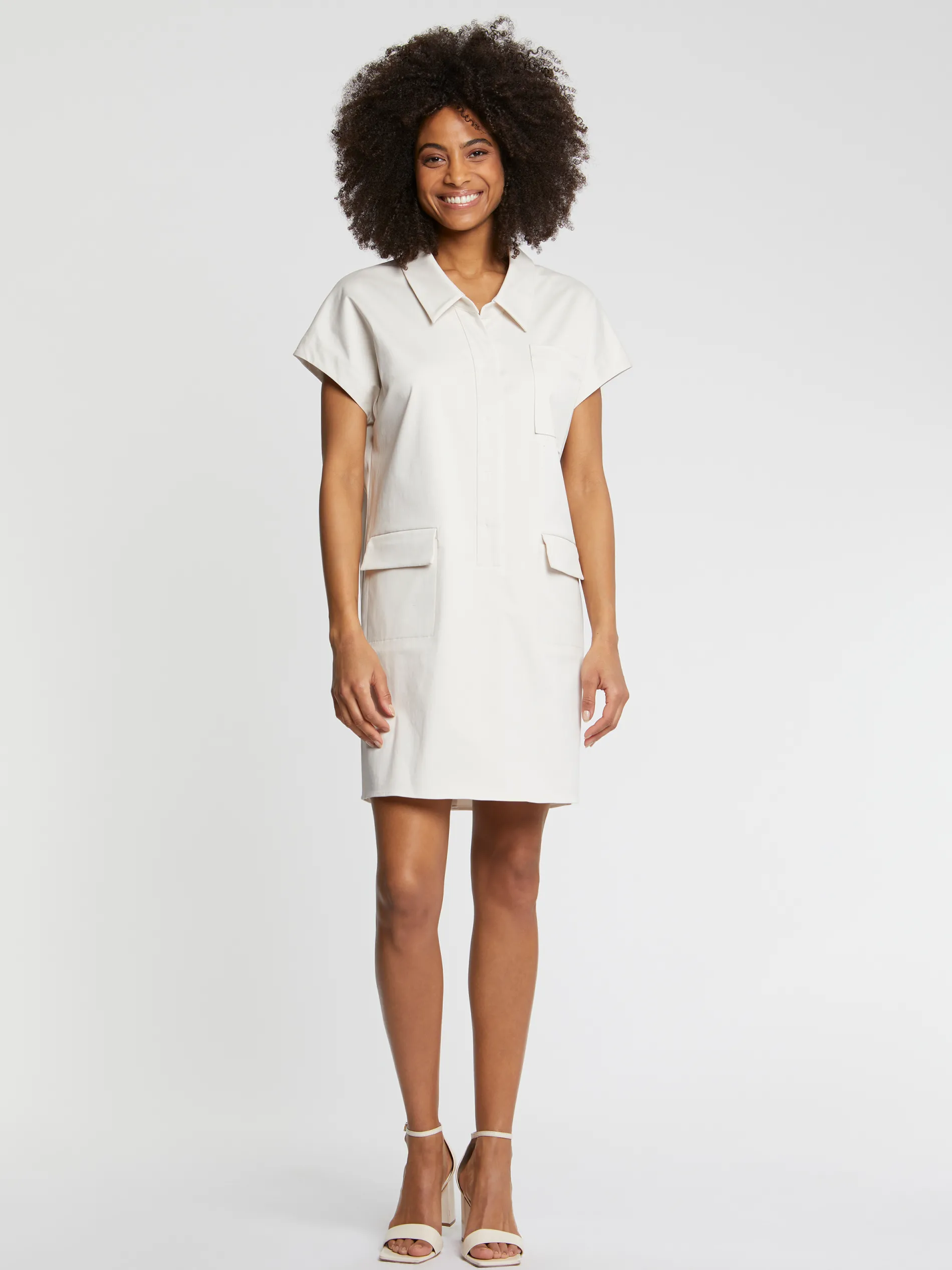 Paule Ka Mini Robe Chemise En Satin De Coton<Femme Robes