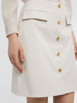 Paule Ka Mini-Jupe Boutonnee En Satin De Coton Stretch<Femme Jupes