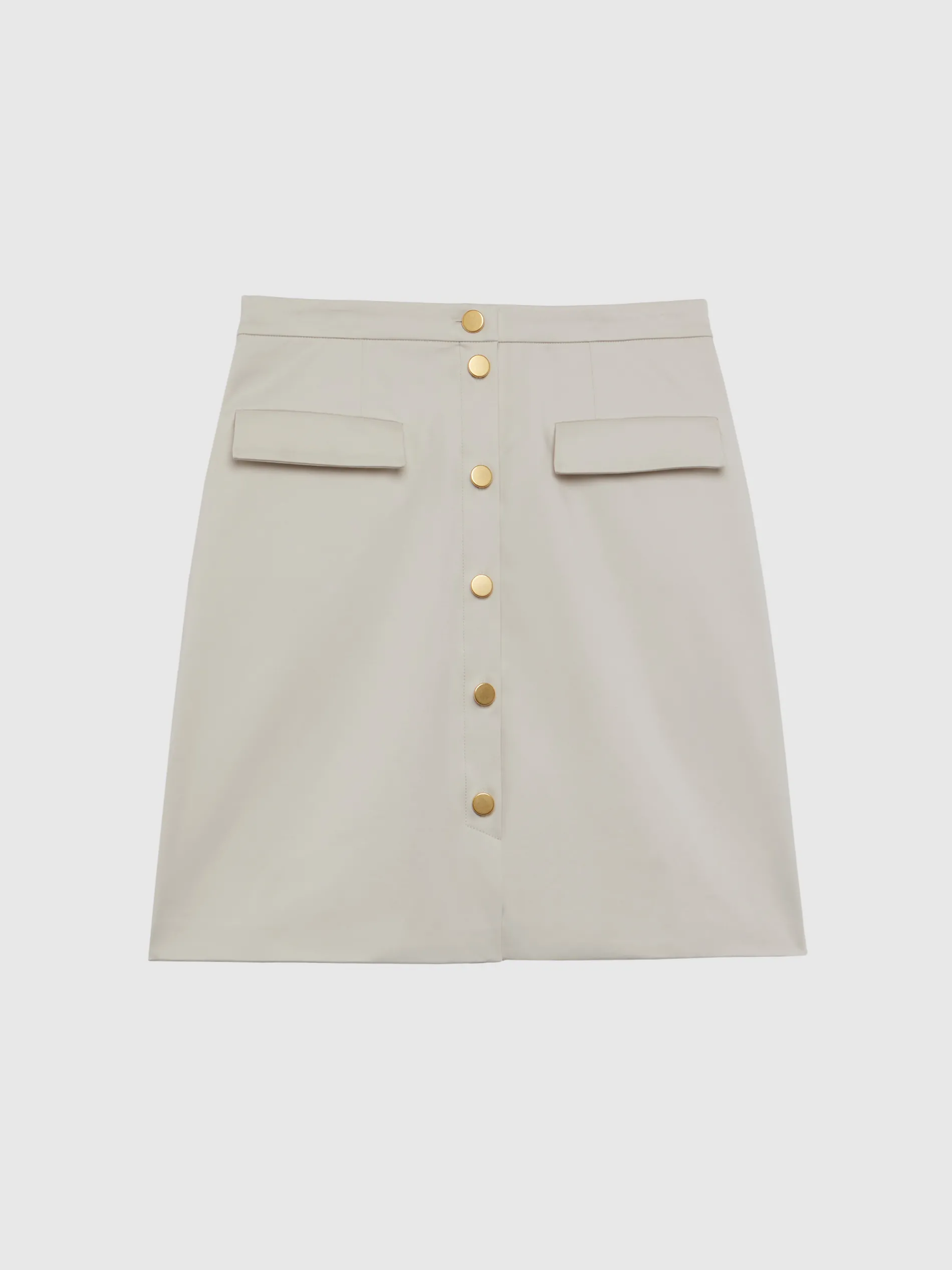 Paule Ka Mini-Jupe Boutonnee En Satin De Coton Stretch<Femme Jupes