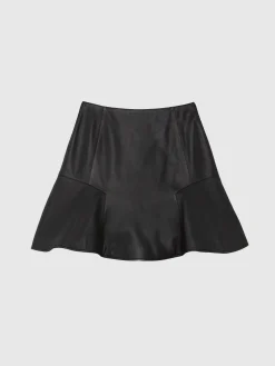 Paule Ka Mini-Jupe Patineuse En Cuir<Femme Jupes