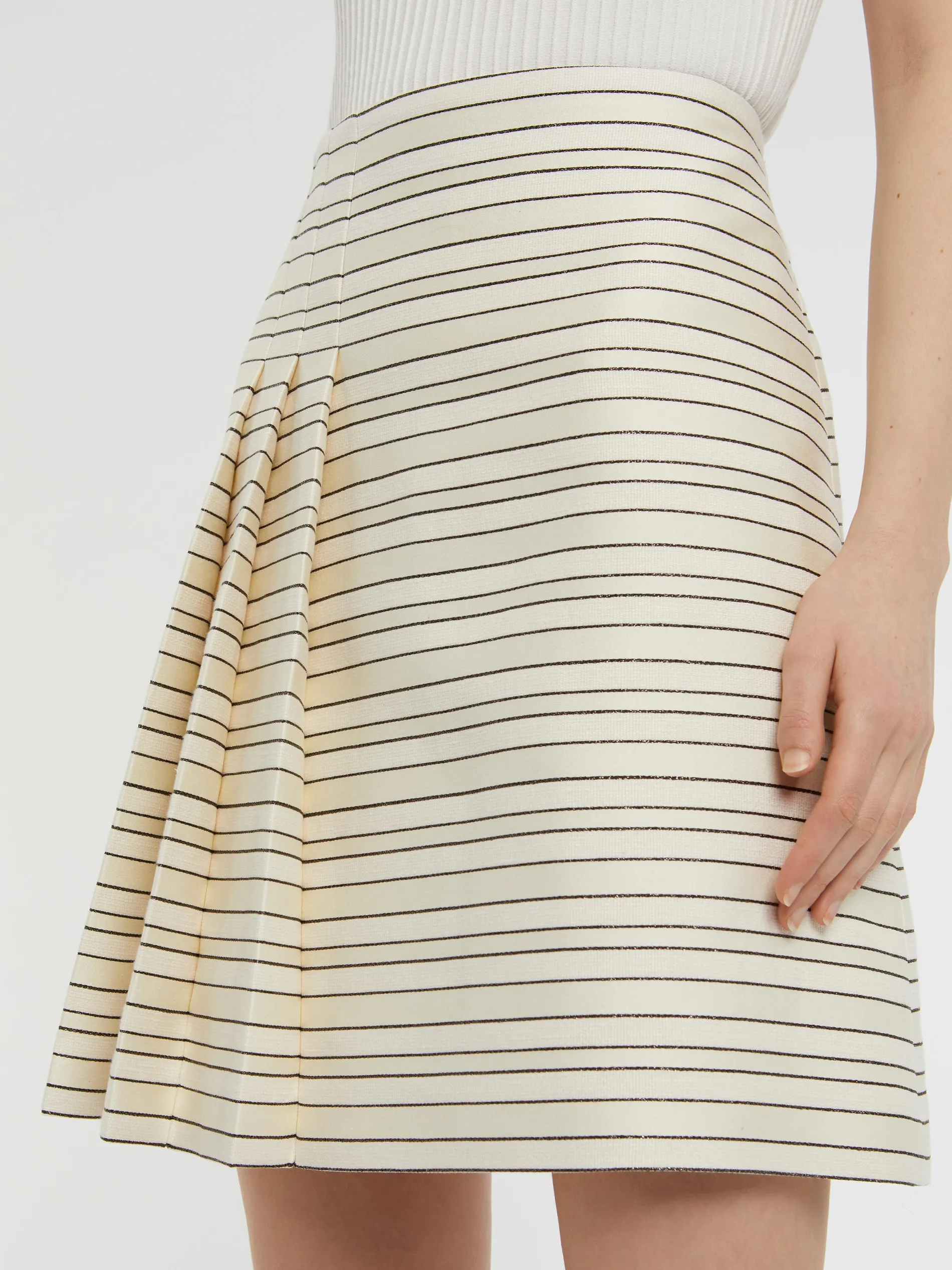 Paule Ka Mini-Jupe Plissee A Rayures Tennis Et Lurex<Femme Jupes