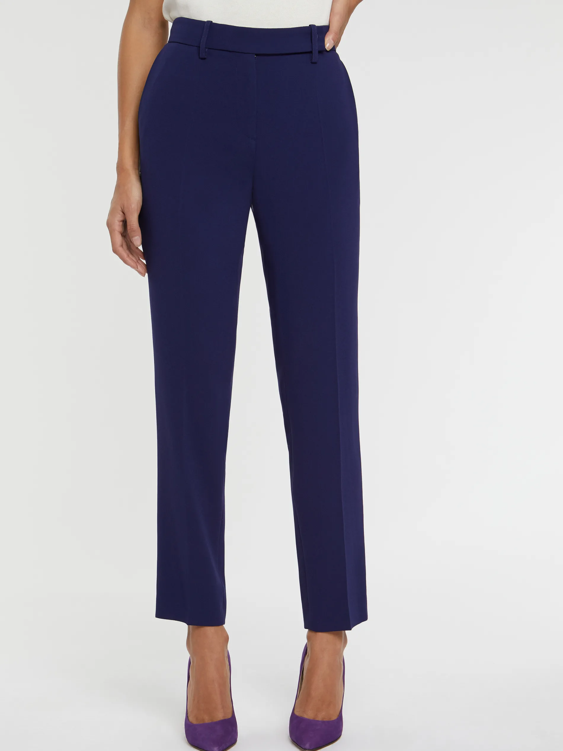 Paule Ka Pantalon Cigarette 7/8Eme En Crepe Envers Satin<Femme Pantalons Et Combinaisons