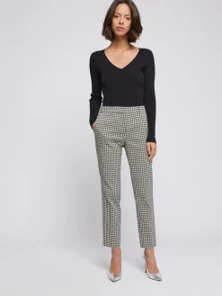 Paule Ka Pantalon Cigarette En Jacquard Imprime Paquerettes<Femme Pantalons Et Combinaisons