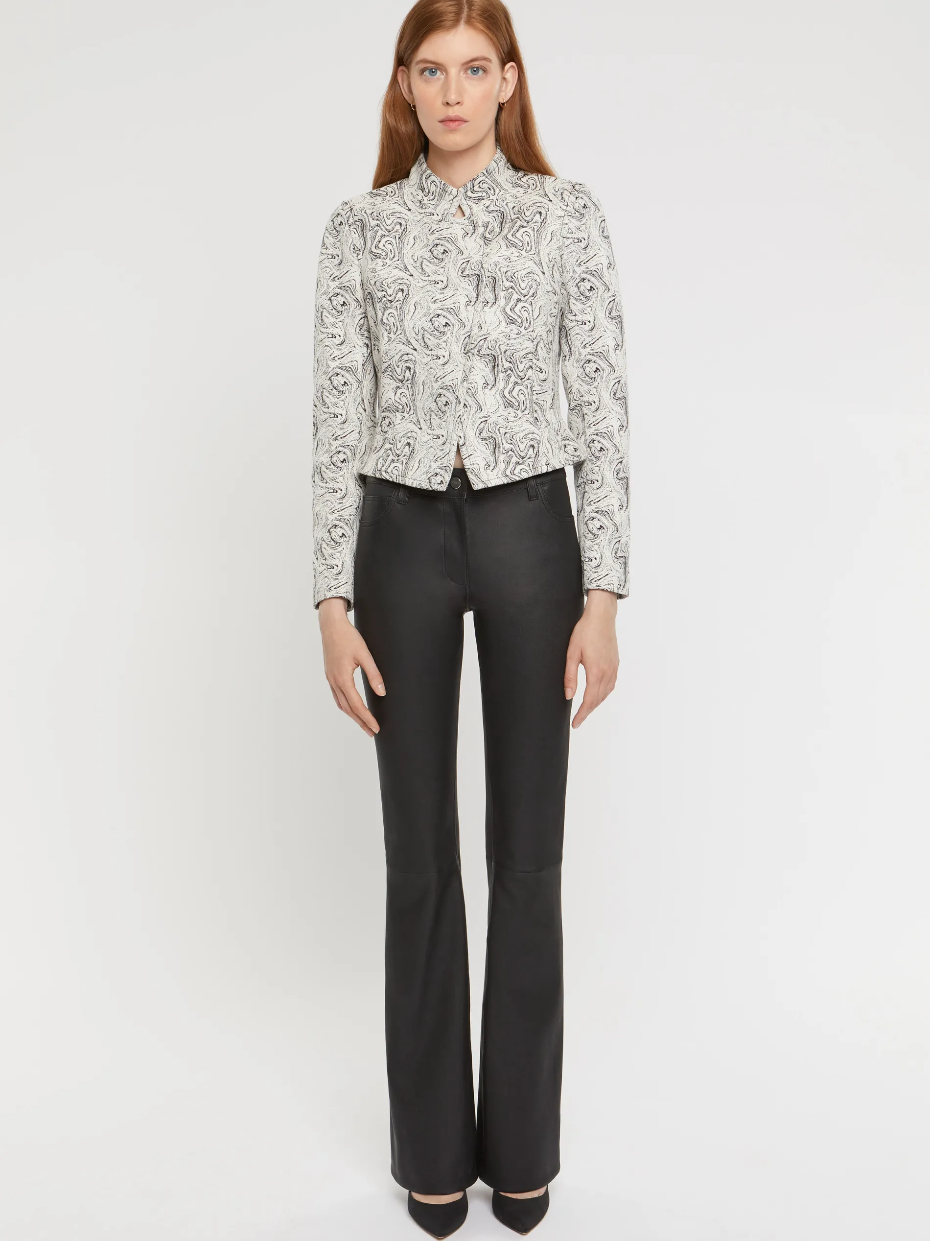 Paule Ka Pantalon Evase En Cuir D'Agneau Stretch<Femme Pantalons Et Combinaisons
