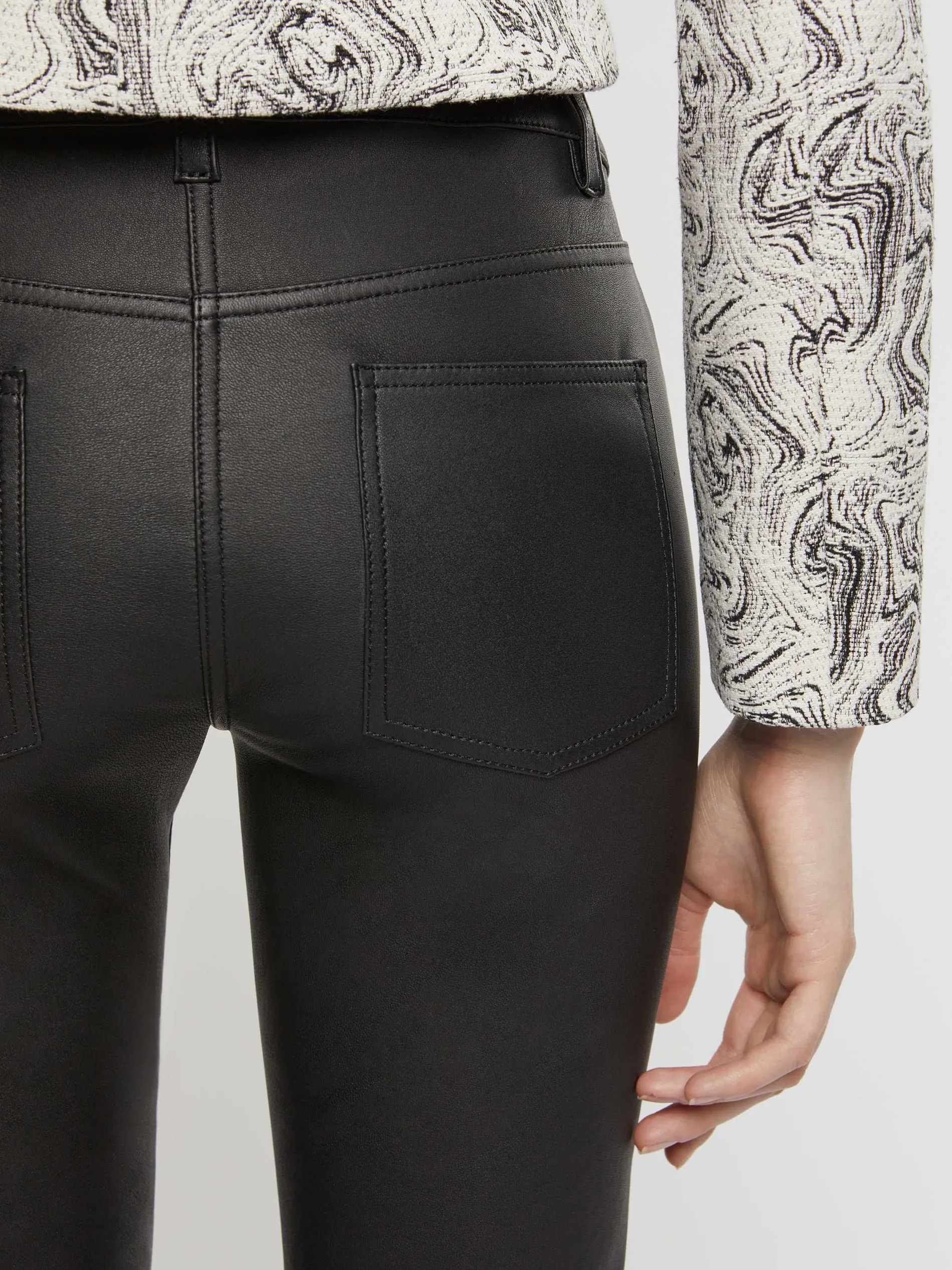 Paule Ka Pantalon Evase En Cuir D'Agneau Stretch<Femme Pantalons Et Combinaisons