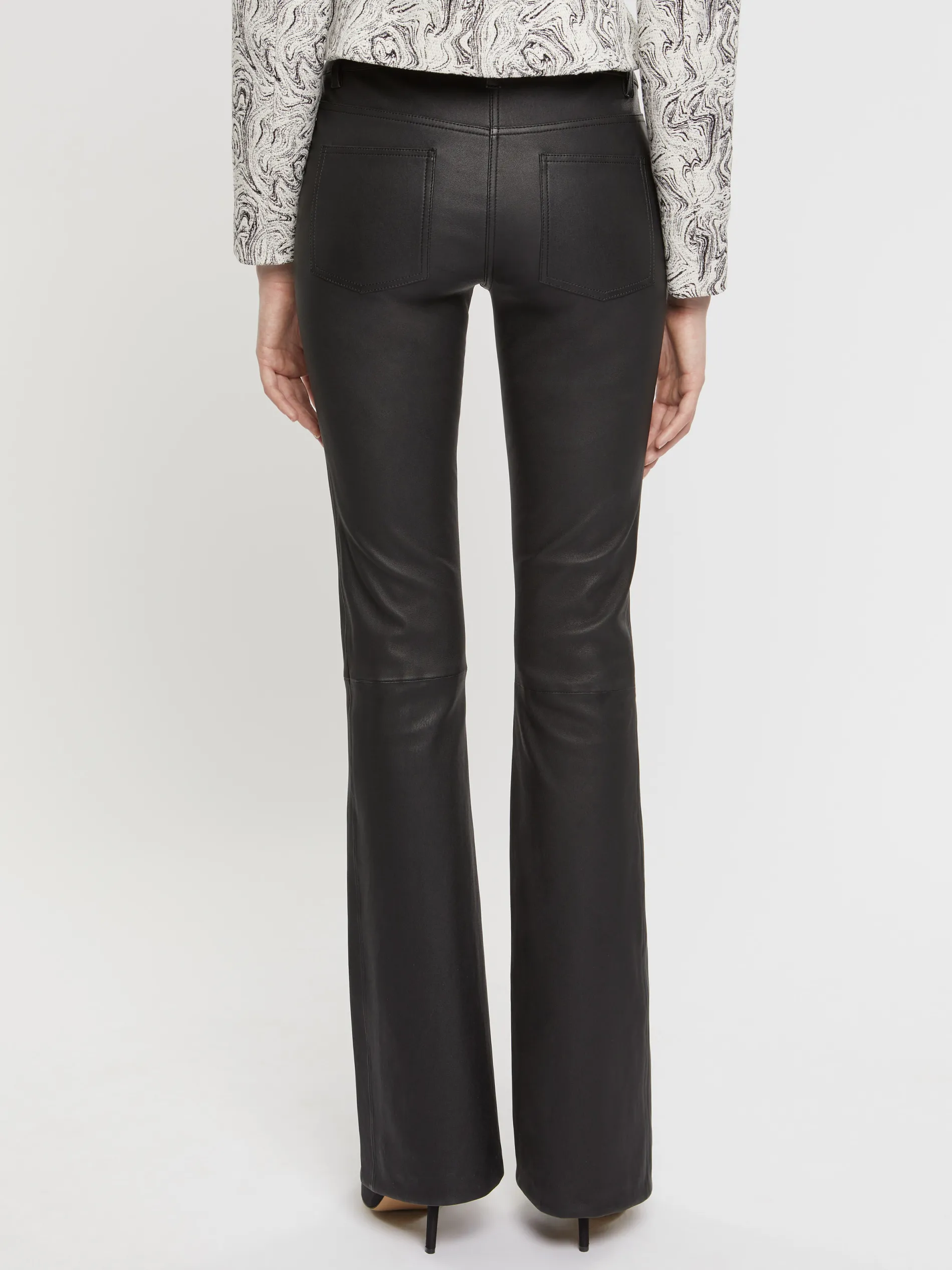 Paule Ka Pantalon Evase En Cuir D'Agneau Stretch<Femme Pantalons Et Combinaisons