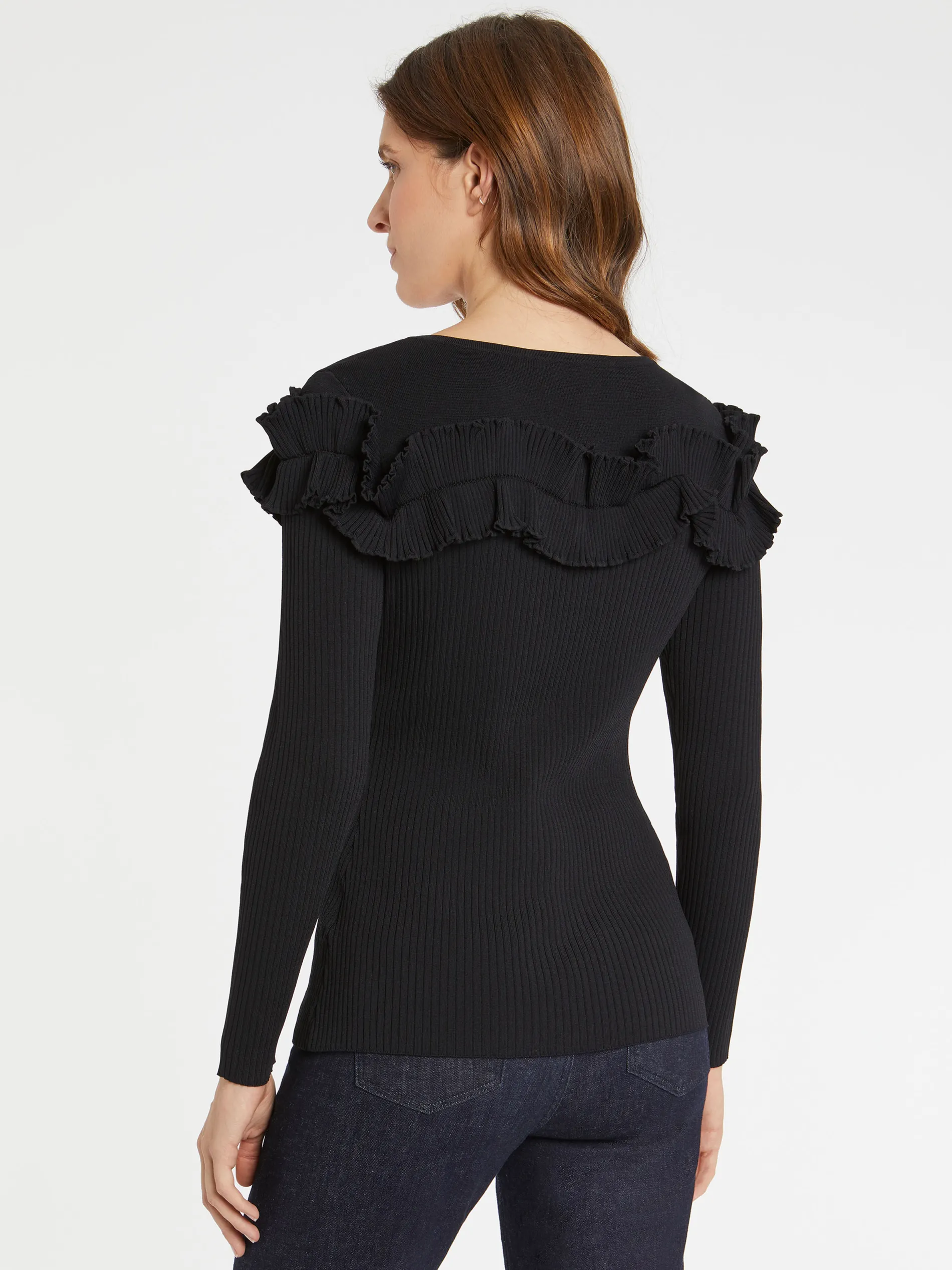 Paule Ka Pull A Volant En Maille Viscose<Femme Pulls Et Cardigans