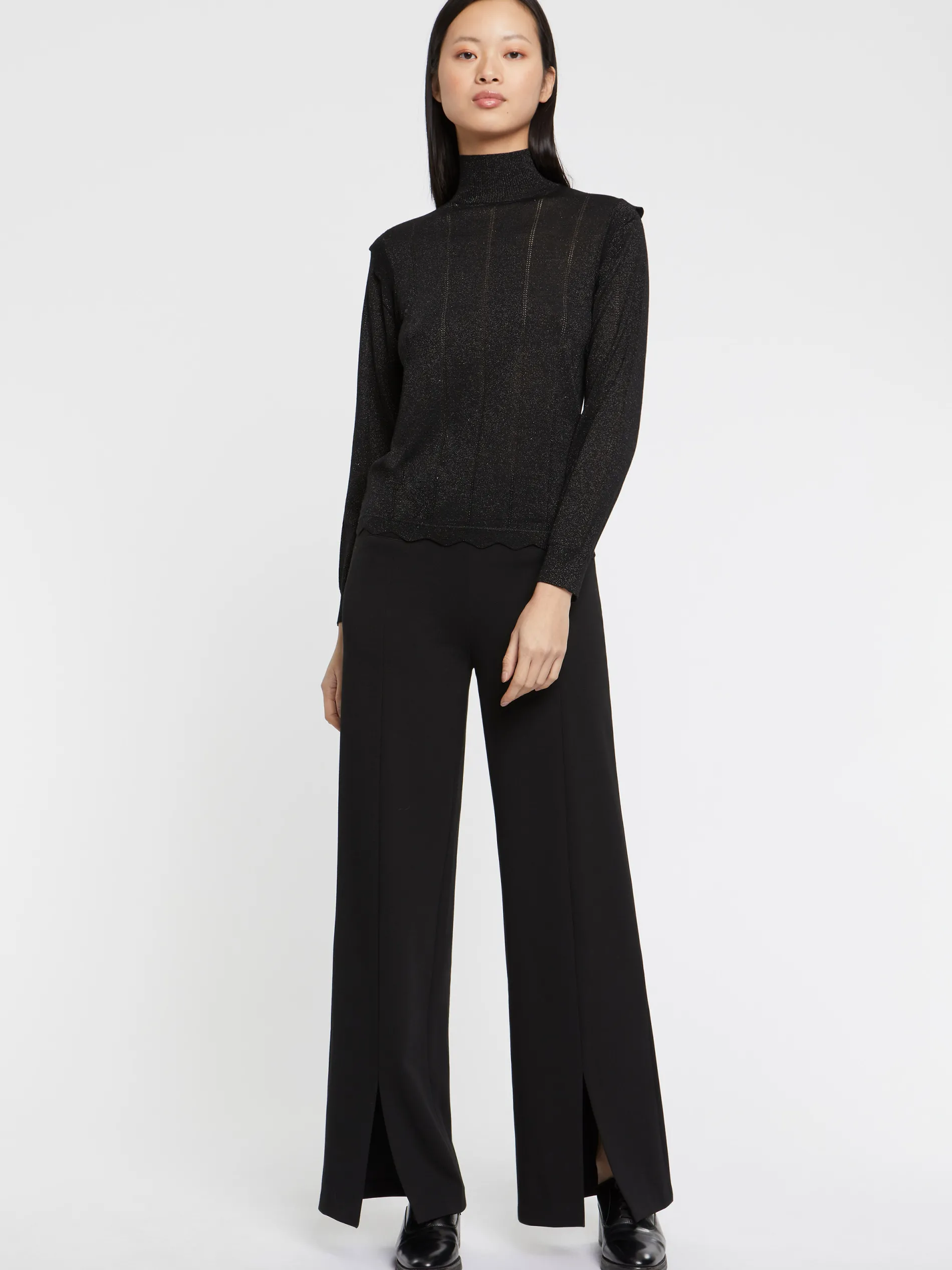 Paule Ka Pull Col Roule A Festons En Laine Et Lurex<Femme Pulls Et Cardigans