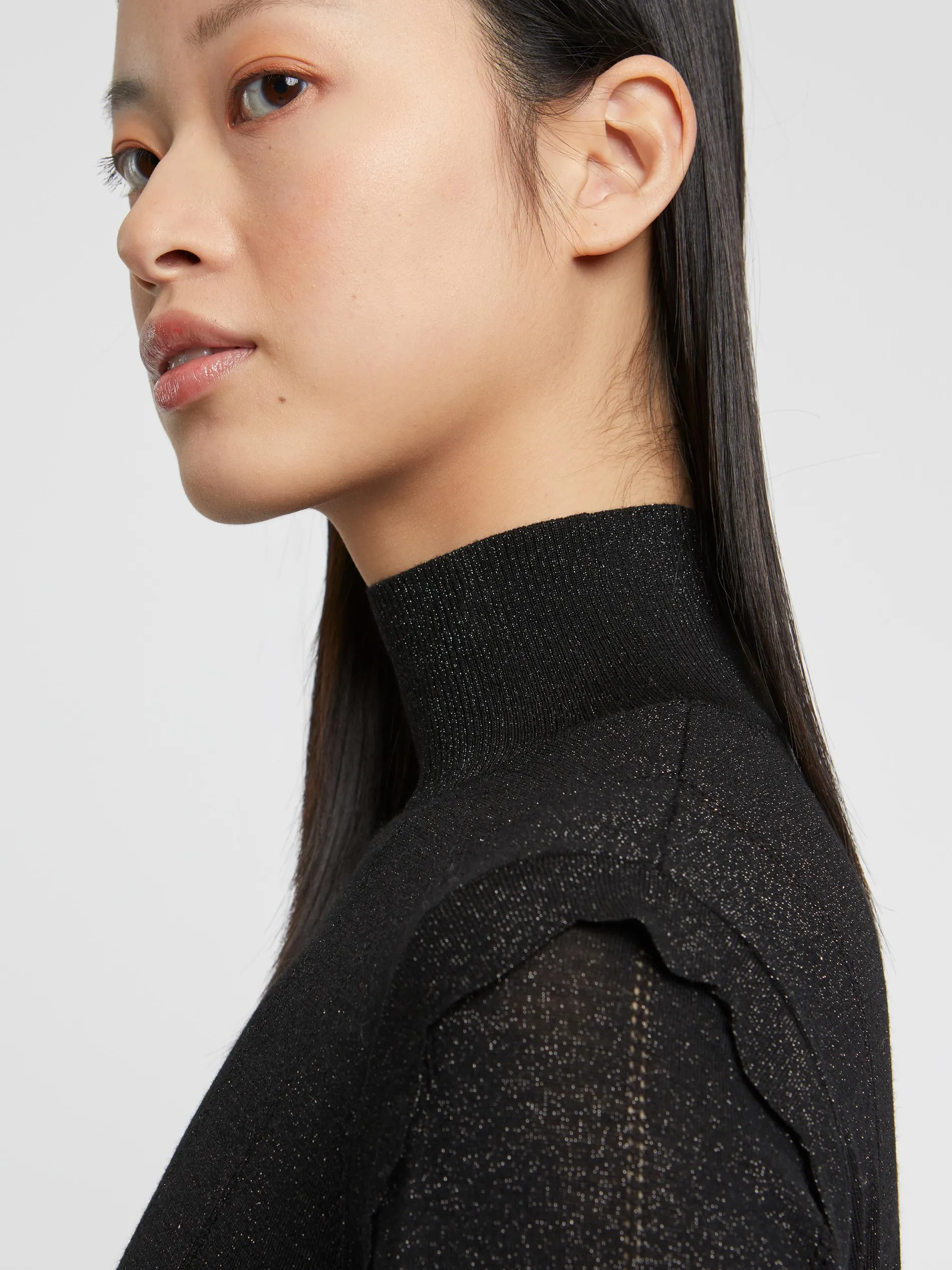 Paule Ka Pull Col Roule A Festons En Laine Et Lurex<Femme Pulls Et Cardigans