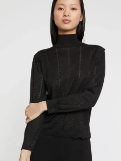 Paule Ka Pull Col Roule A Festons En Laine Et Lurex<Femme Pulls Et Cardigans