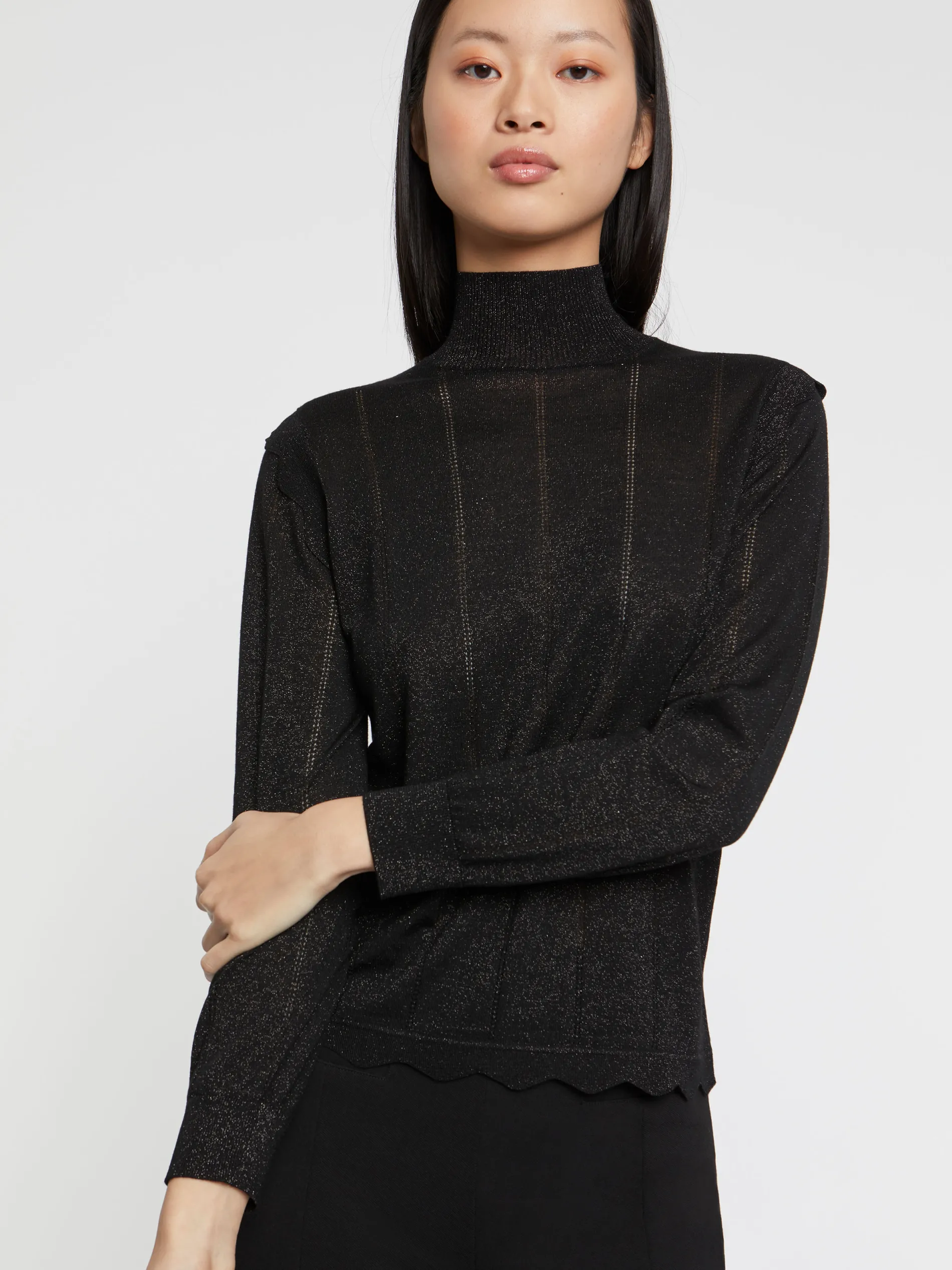 Paule Ka Pull Col Roule A Festons En Laine Et Lurex<Femme Pulls Et Cardigans