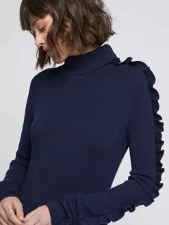 Paule Ka Pull Col Roule A Volants En Laine Merinos<Femme Pulls Et Cardigans