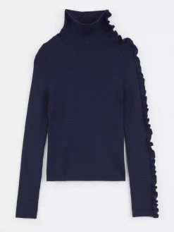 Paule Ka Pull Col Roule A Volants En Laine Merinos<Femme Pulls Et Cardigans