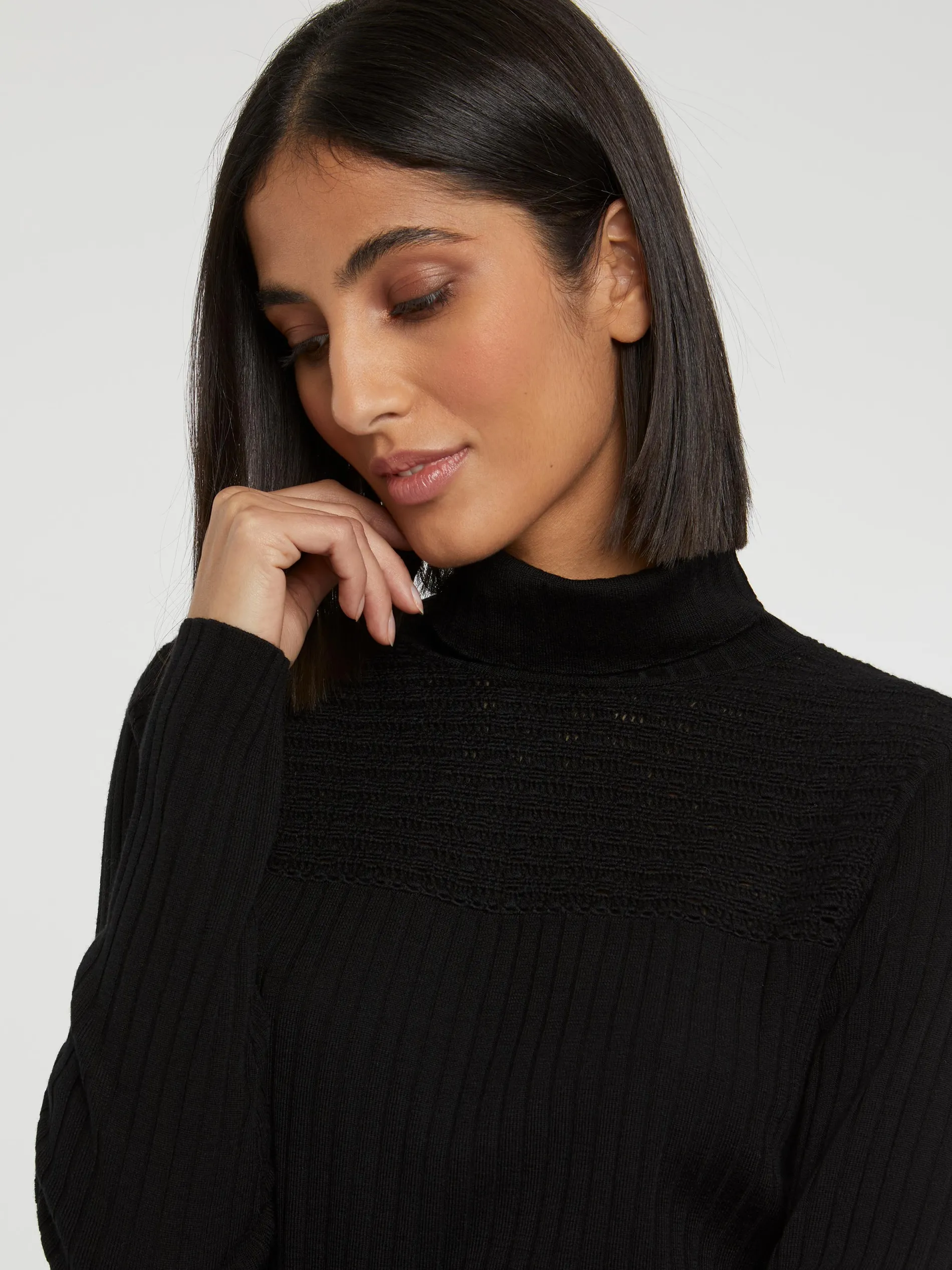 Paule Ka Pull Col Roule En Laine En Maille Cotelee<Femme Pulls Et Cardigans
