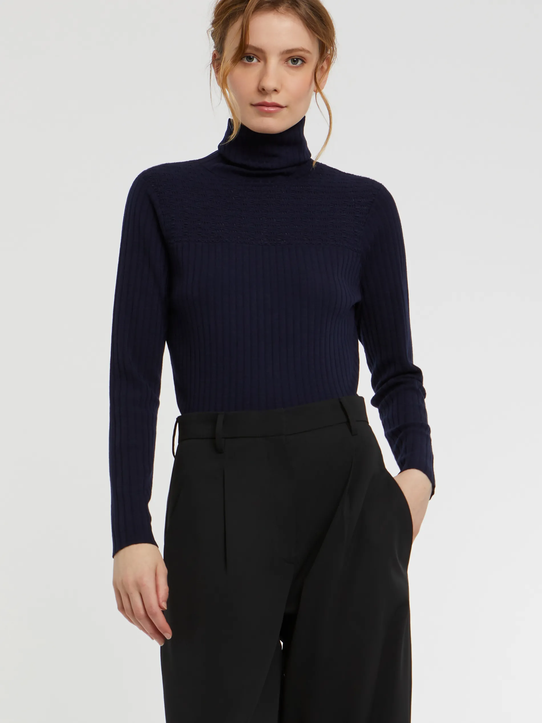 Paule Ka Pull Col Roule En Laine En Maille Cotelee<Femme Pulls Et Cardigans