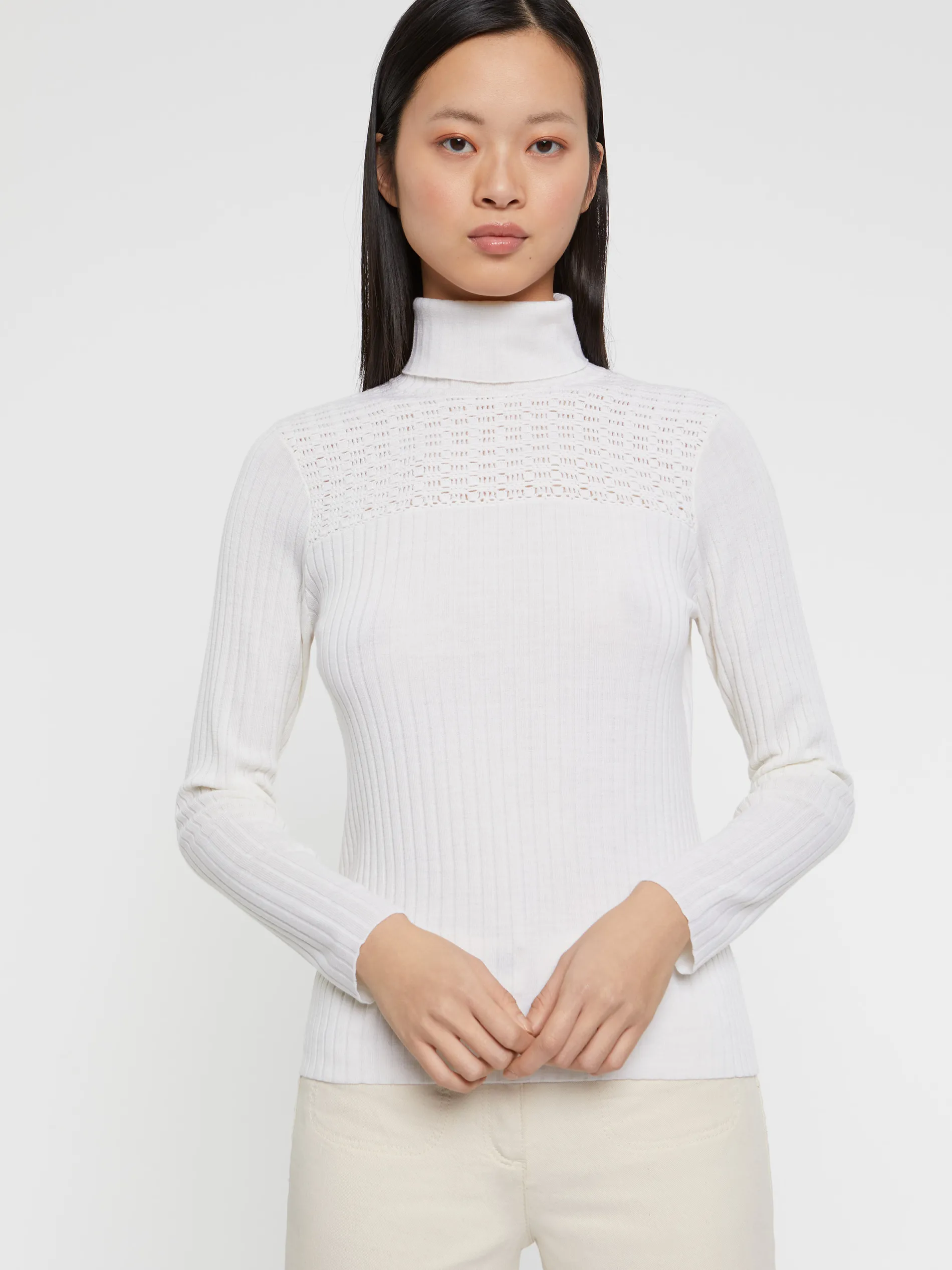 Paule Ka Pull Col Roule En Laine En Maille Cotelee<Femme Pulls Et Cardigans