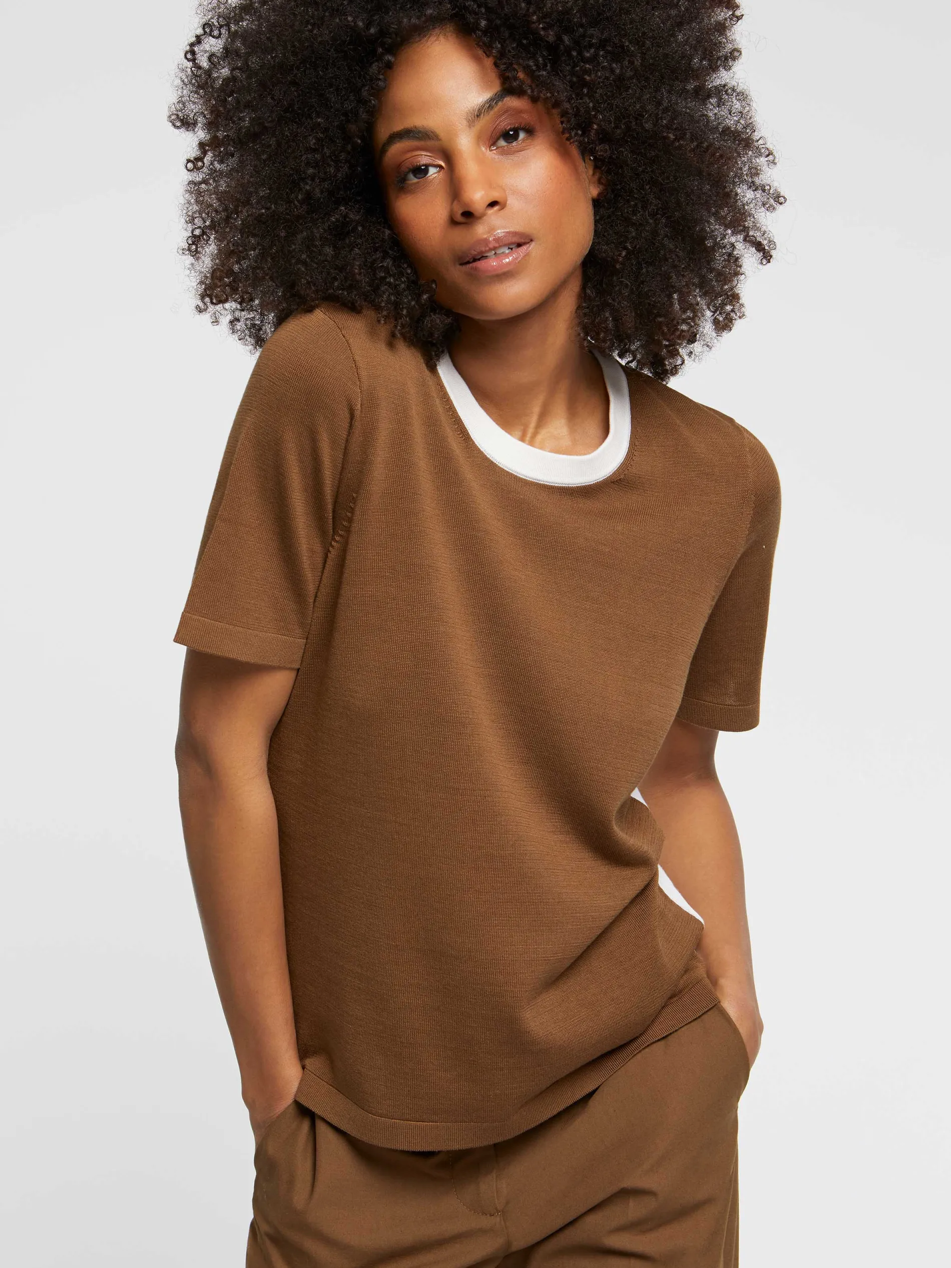 Paule Ka Pull Manches Courtes En Soie Et Coton<Femme Pulls Et Cardigans