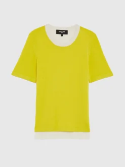 Paule Ka Pull Manches Courtes En Soie Et Coton<Femme Pulls Et Cardigans