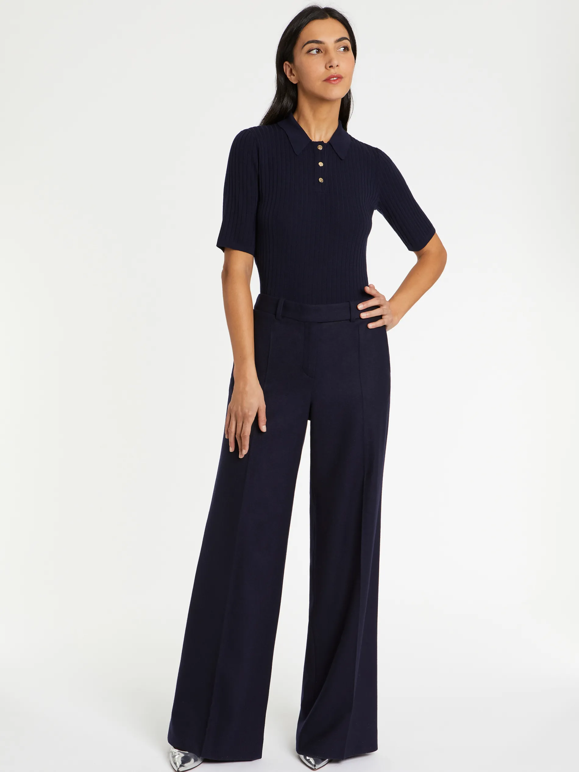 Paule Ka Pull Polo En Laine En Maille Cotelee<Femme Pulls Et Cardigans