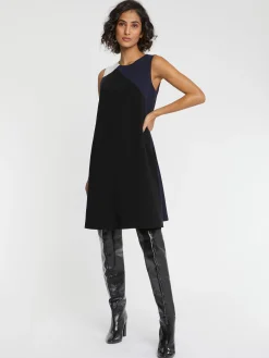 Paule Ka Robe Courte Bicolore En Tissu Crepe<Femme Robes