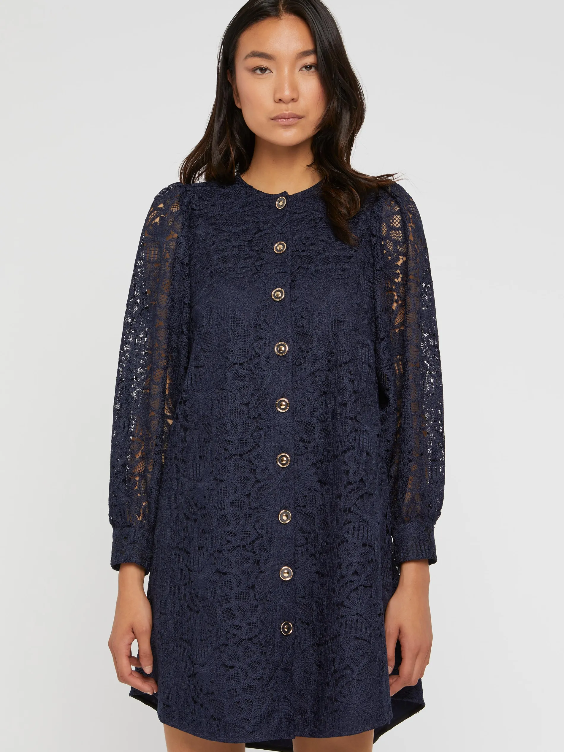 Paule Ka Robe Courte Boutonnee En Dentelle<Femme Robes