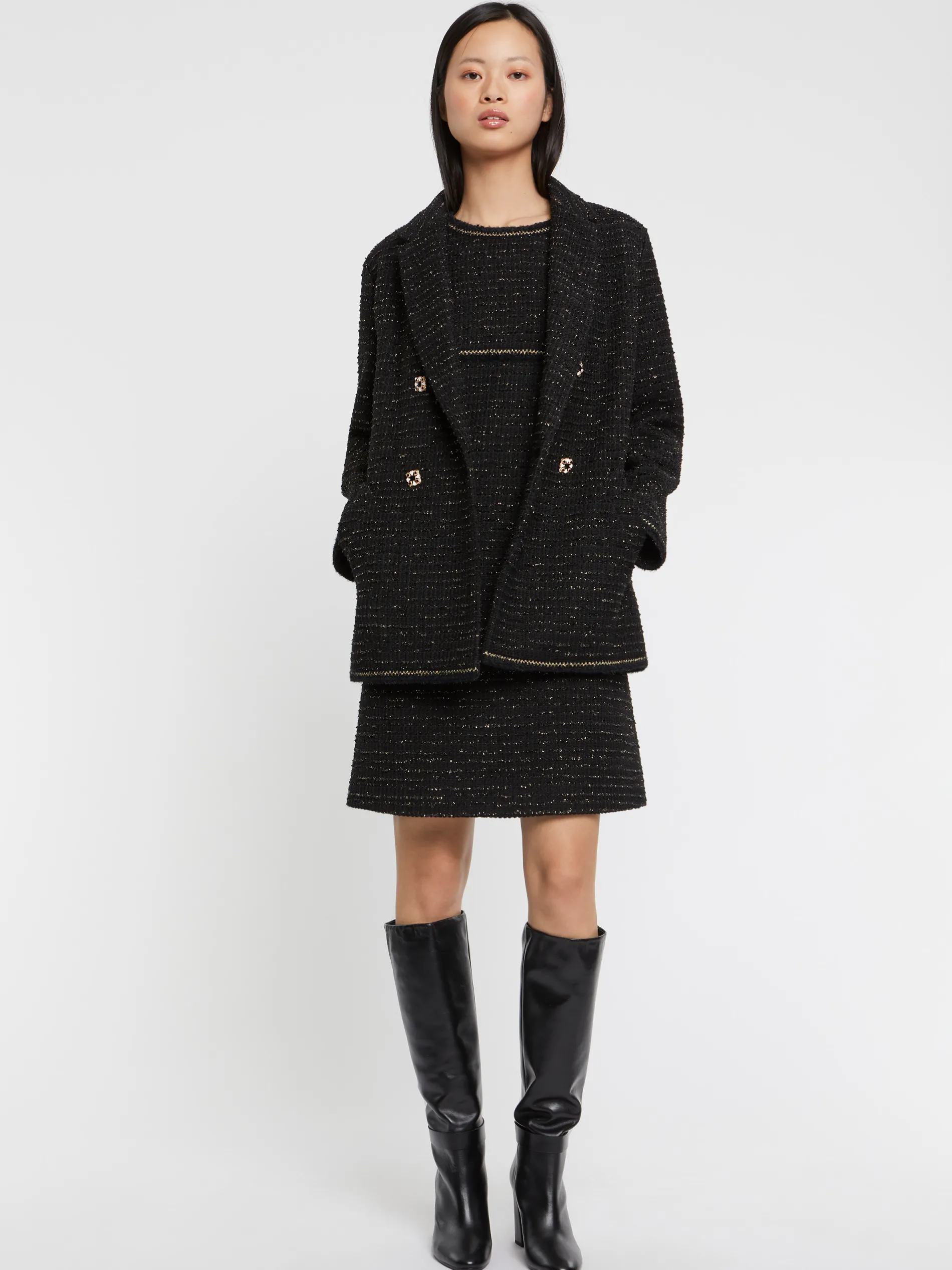 Paule Ka Robe Courte En Tweed Lurex<Femme Robes