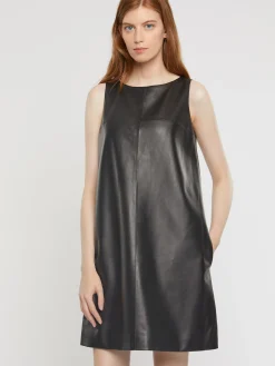 Paule Ka Robe Courte Sans Manches En Cuir D'Agneau<Femme Robes