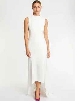 Paule Ka Robe Longue Dos Nu En Crepe Envers Satin<Femme Robes
