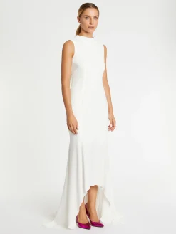 Paule Ka Robe Longue Dos Nu En Crepe Envers Satin<Femme Robes