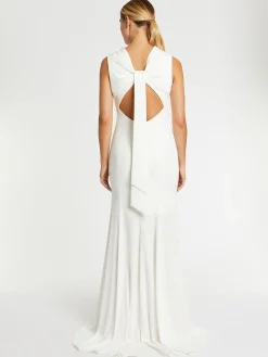 Paule Ka Robe Longue Dos Nu En Crepe Envers Satin<Femme Robes