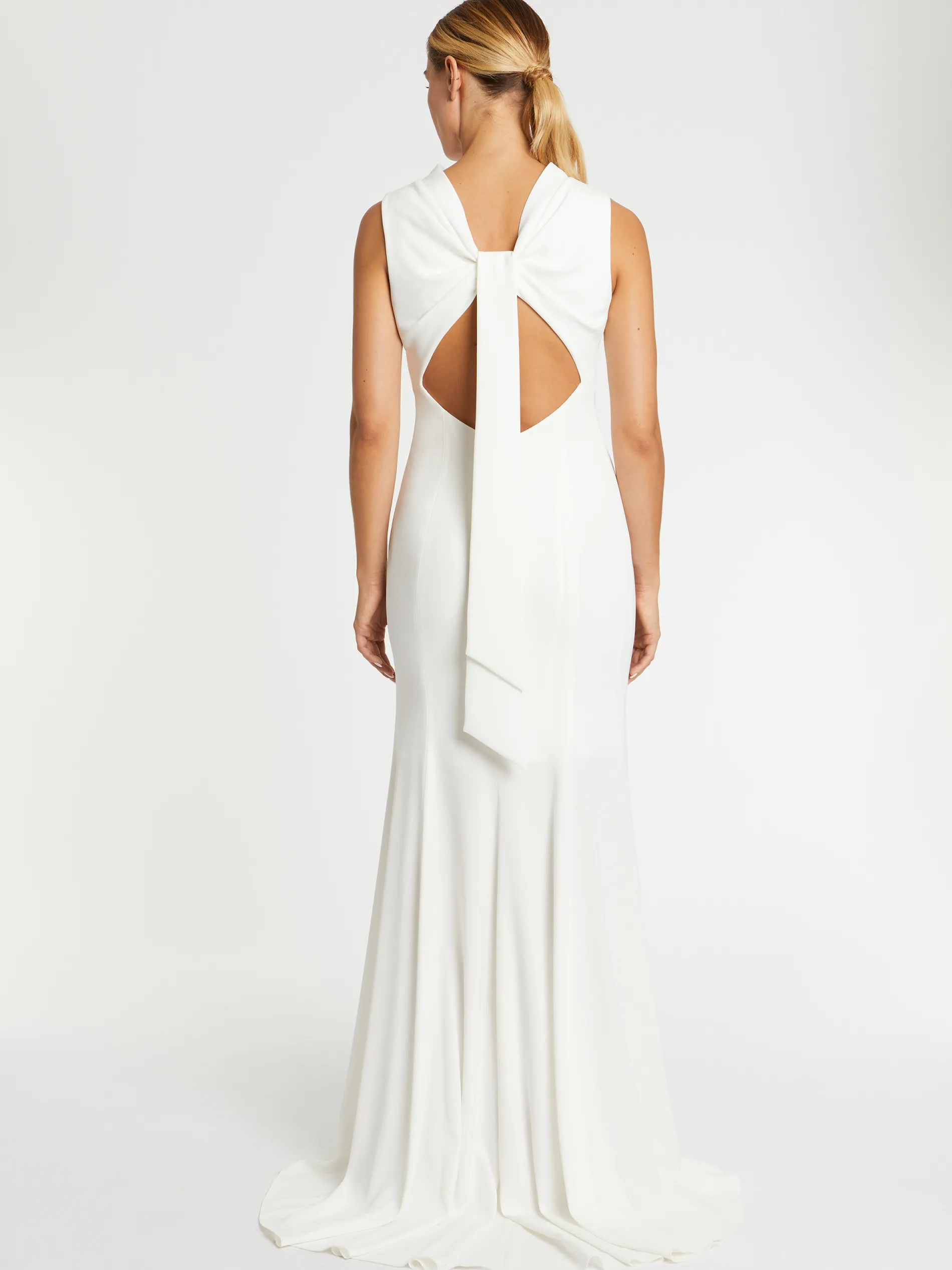 Paule Ka Robe Longue Dos Nu En Crepe Envers Satin<Femme Robes