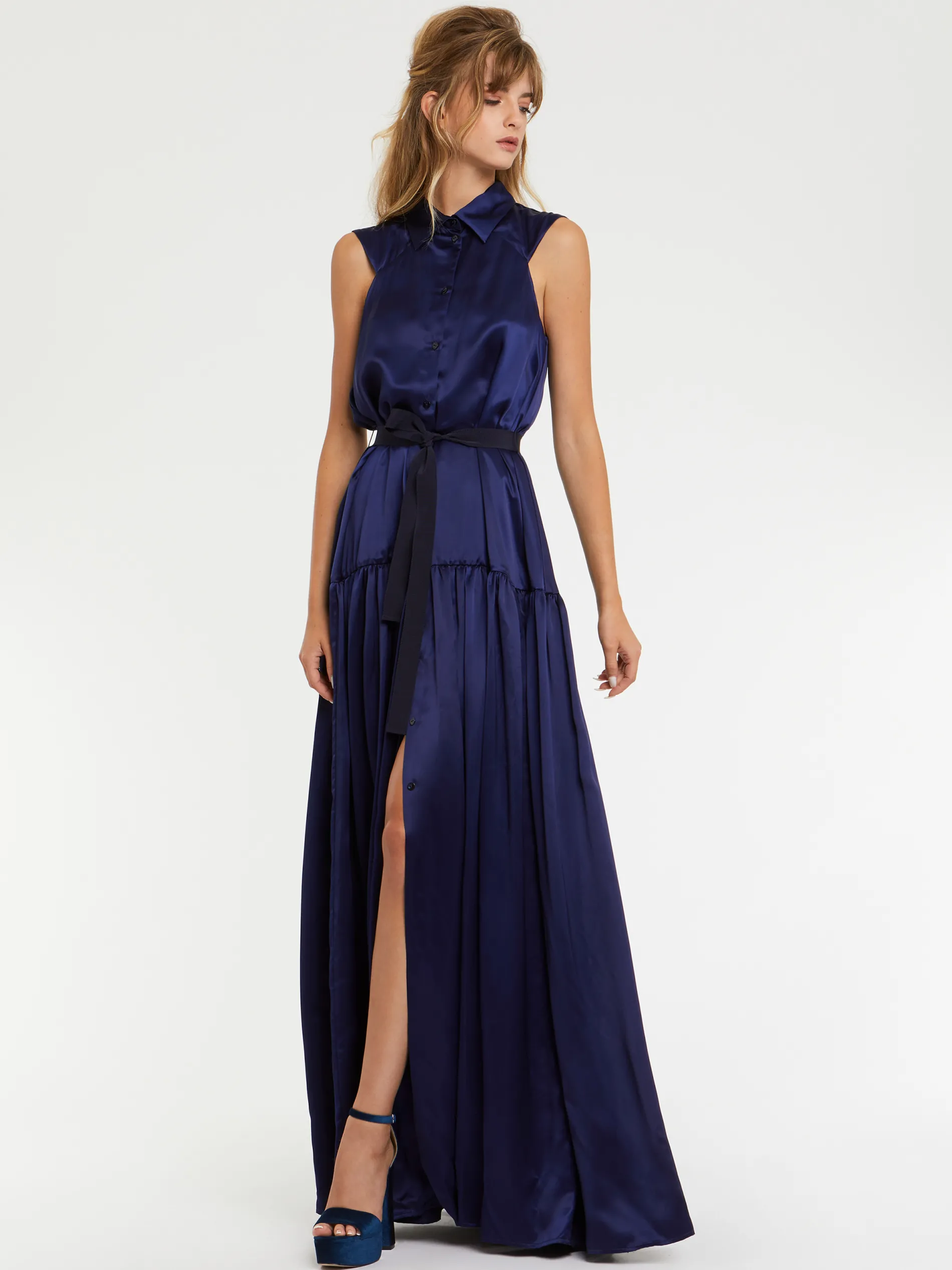 Paule Ka Robe Longue En Satin Fluide<Femme Robes