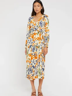 Paule Ka Robe Longue Portefeuille En Viscose Imprime Ethnique<Femme Robes