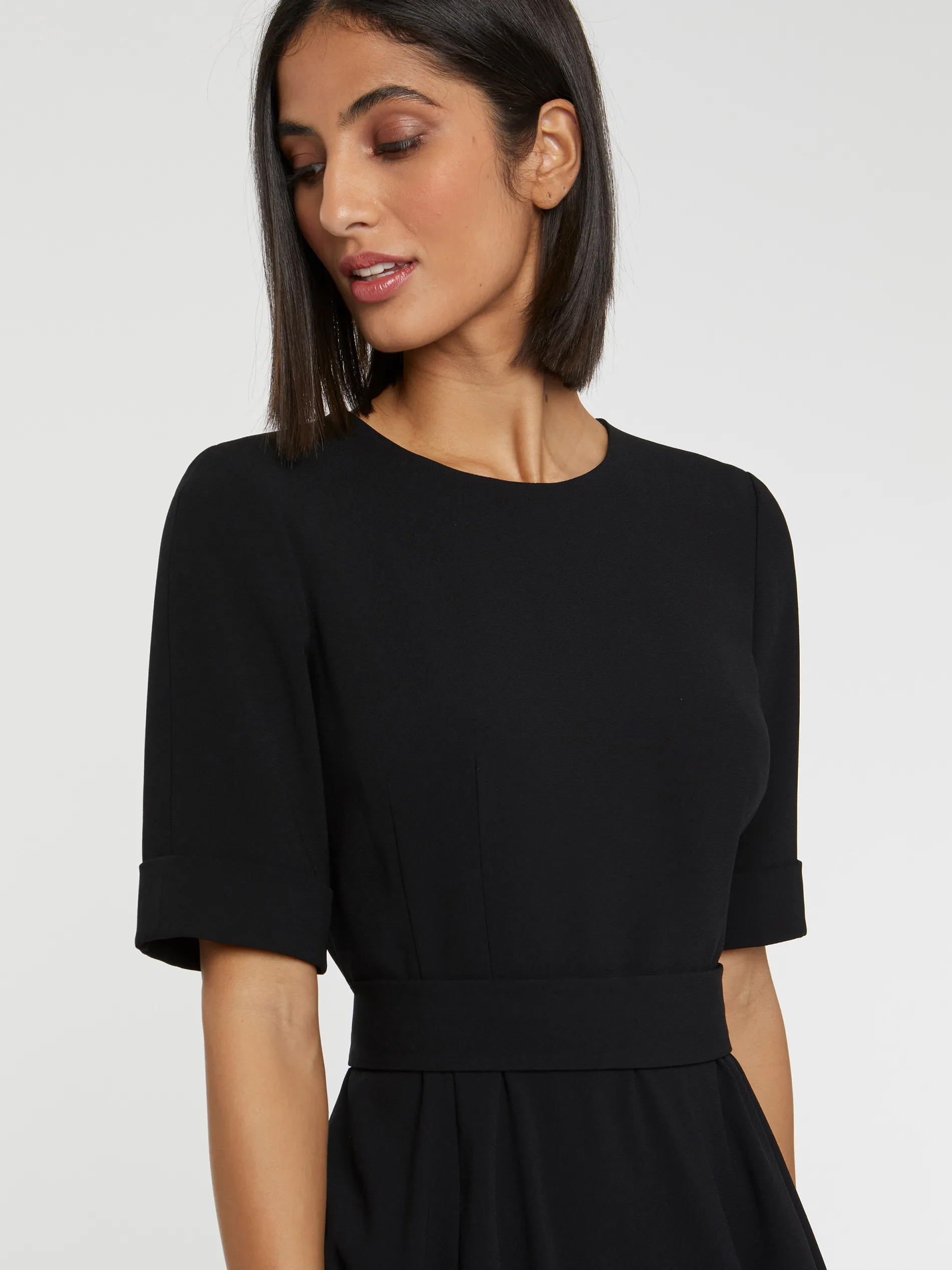 Paule Ka Robe Midi Ceinturee En Crepe Envers Satin<Femme Robes