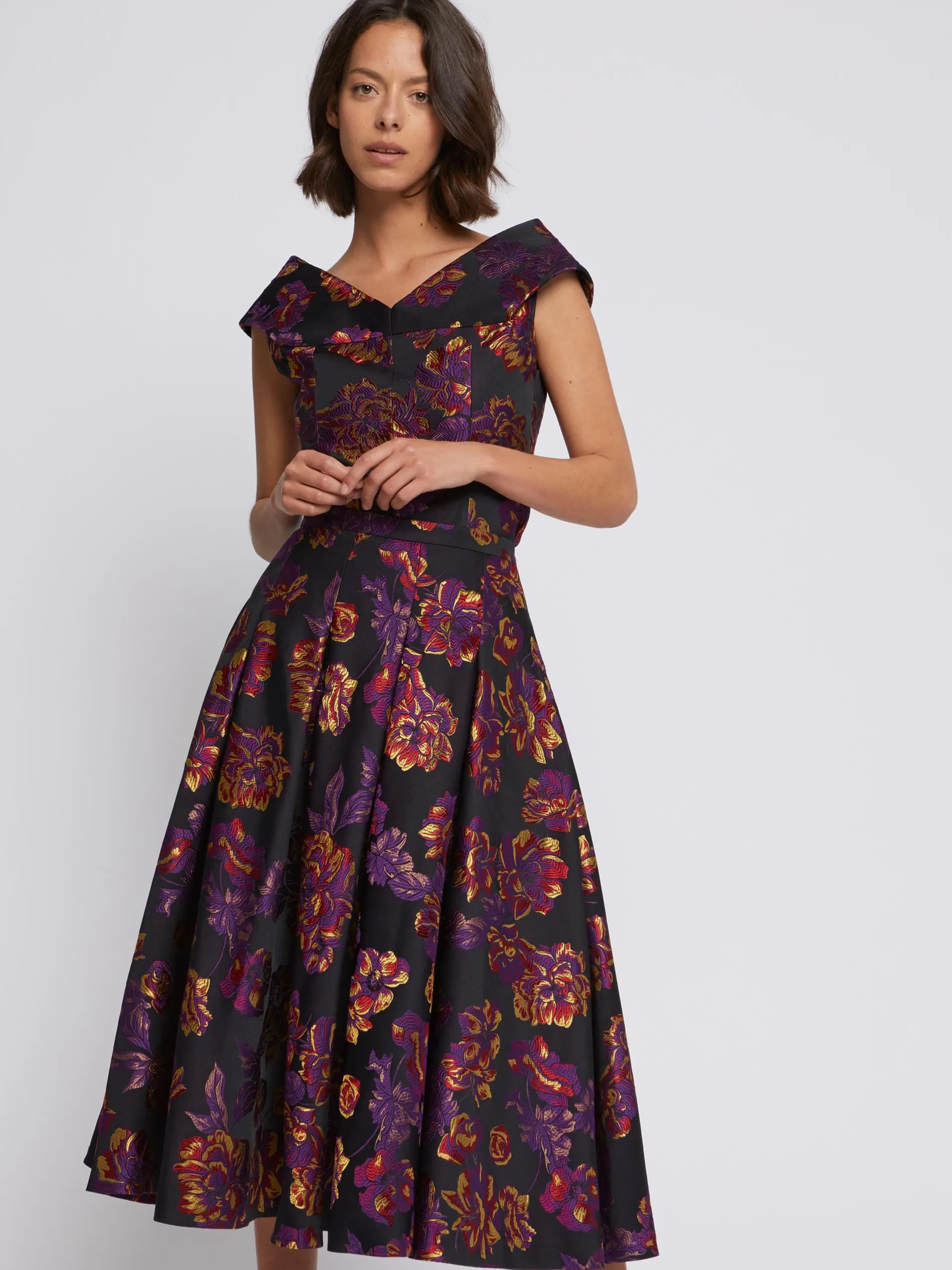 Paule Ka Robe Midi En Jacquard Floral<Femme Robes