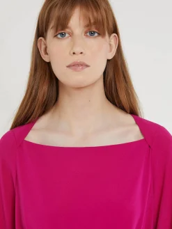 Paule Ka Robe Mi-Longue A Pan Ceinturee En Crepe Envers Satin<Femme Robes