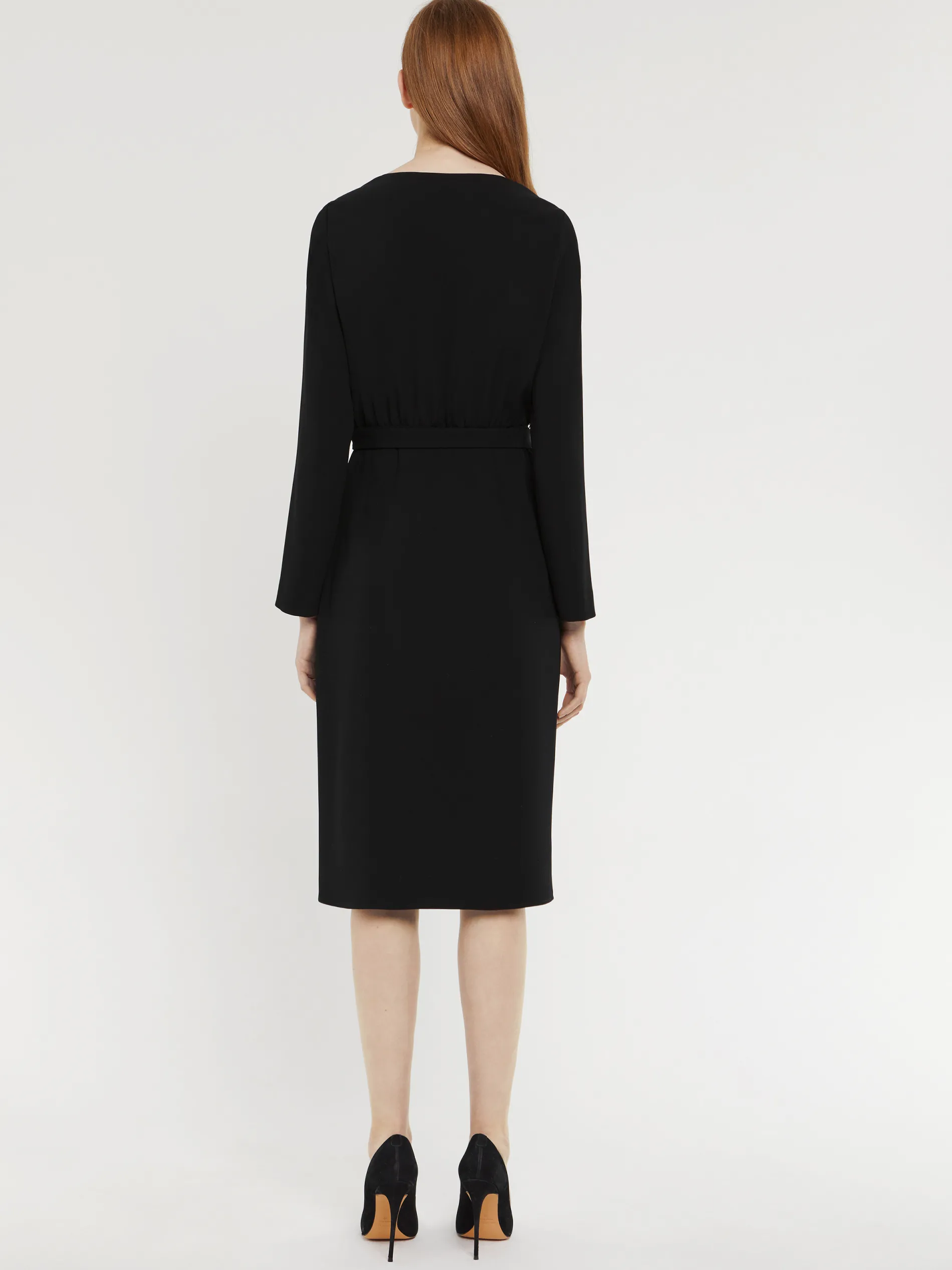 Paule Ka Robe Mi-Longue A Pan Ceinturee En Crepe Envers Satin<Femme Robes
