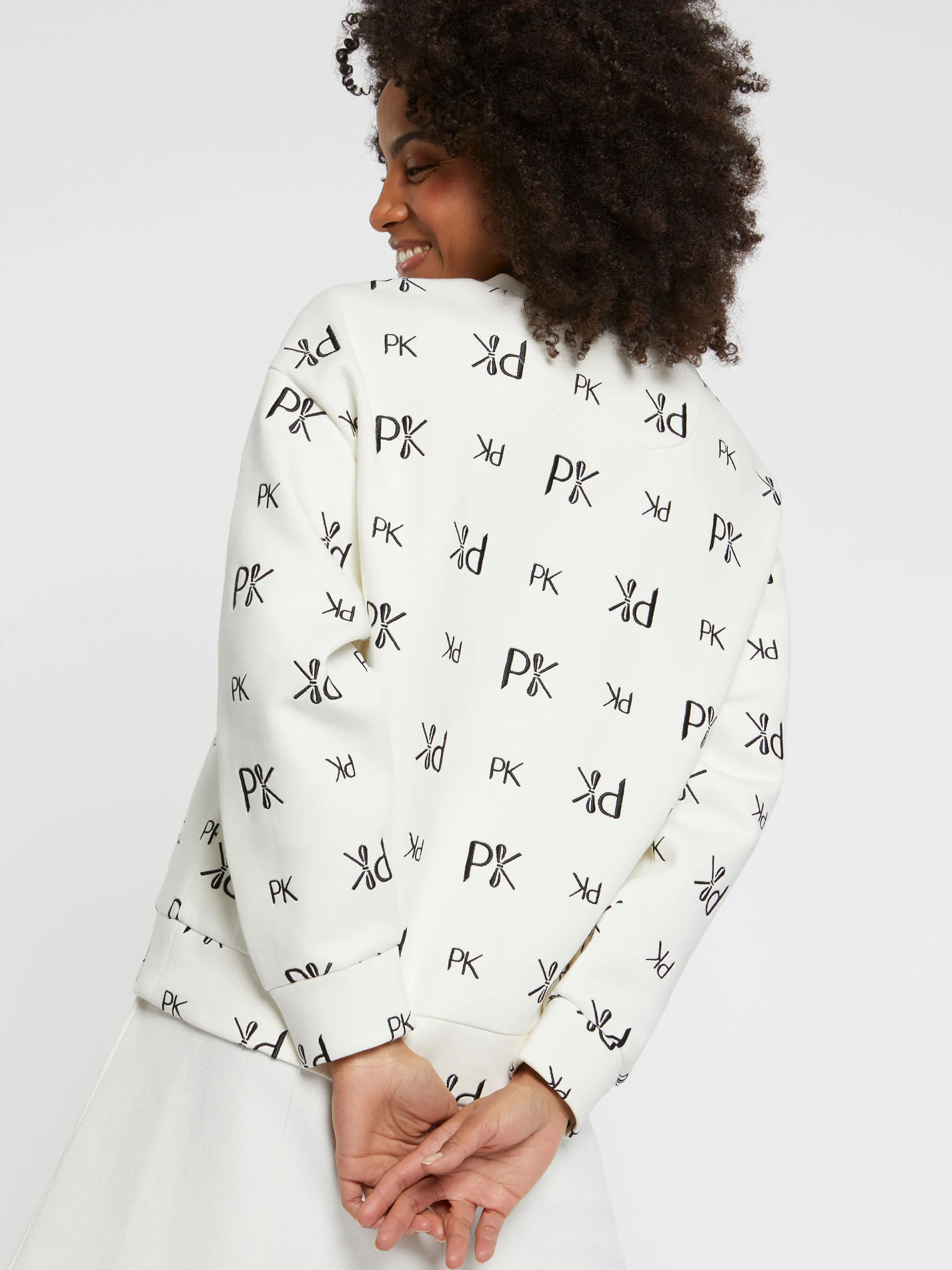 Paule Ka Sweat-Shirt Brode En Double Jersey<Femme Pulls Et Cardigans